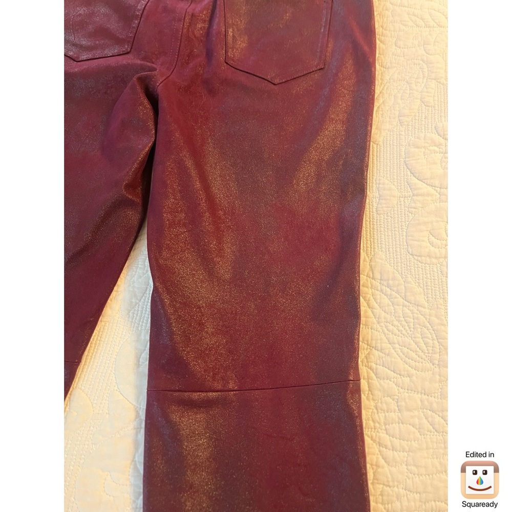 Chico’s Faux Leather Burgundy Pants - Picture 3 of 5